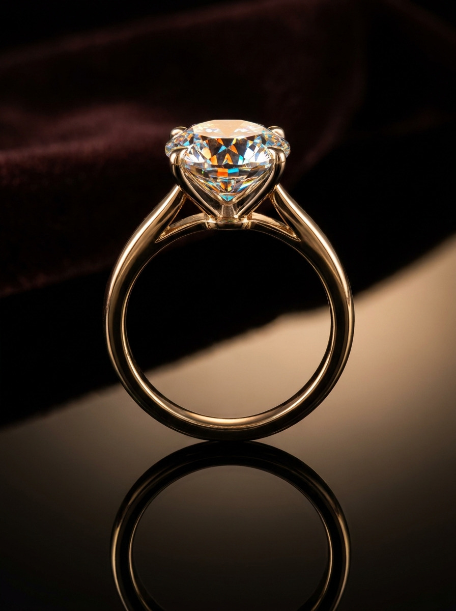 Solitaire diamond engagement ring