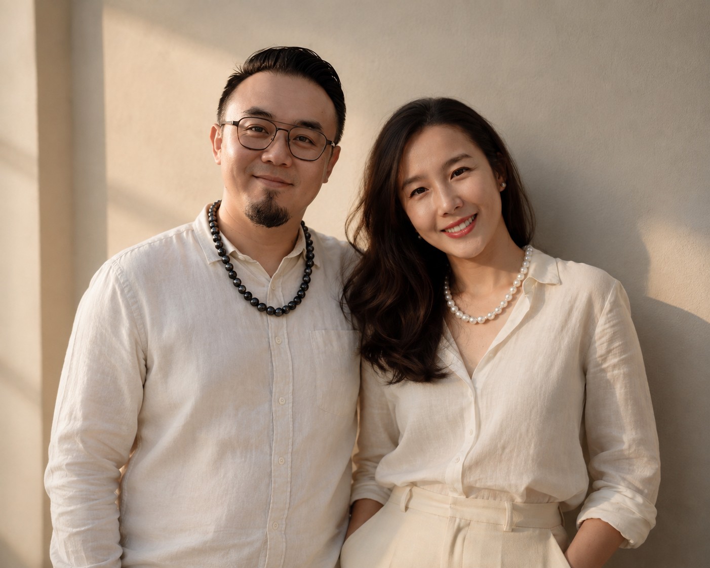 Emily Tan — Mrs. VANA — co-founder of VANA Fine Jewellery, wearing a pearl strand